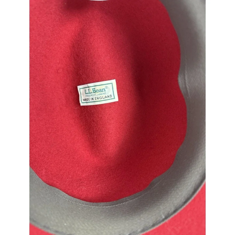 L.L Bean Wool Wide Brim Red Women's‎ Size Small Made In England Vintage